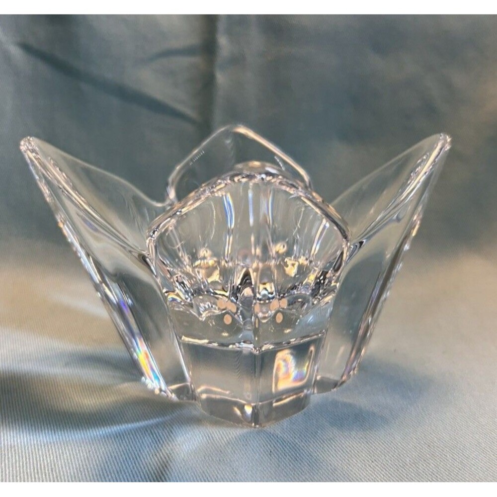 Orrefors Sweden Crystal Bowl – 4 Point Tulip Design, 4” Tall with Box Pre Owned
